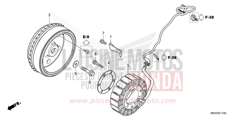 GENERATRICE von NC750X DCT GRAND PRIX RED (R380) von 2021